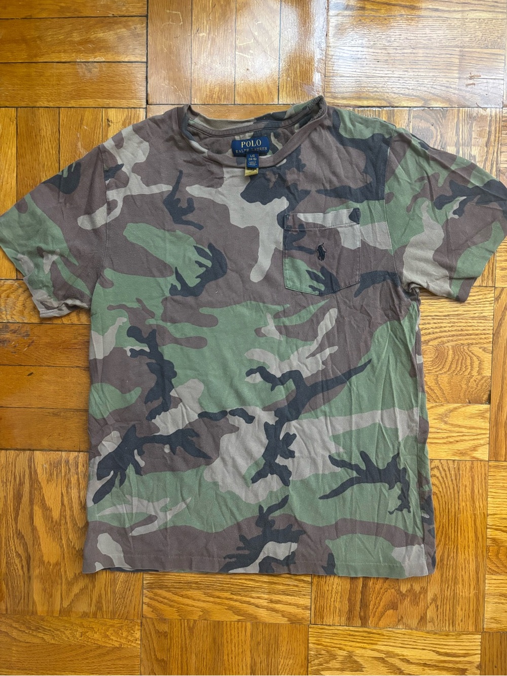 Polo Ralph Lauren Camo Pocket Tee Soft Vintage Wash Boy L (14-16) / Women XS